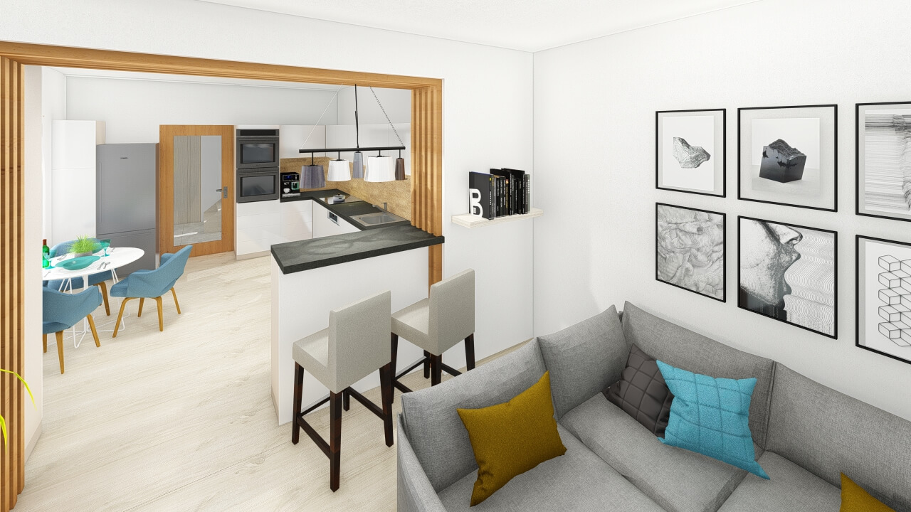 Návrh interiéru bytu v Píšti