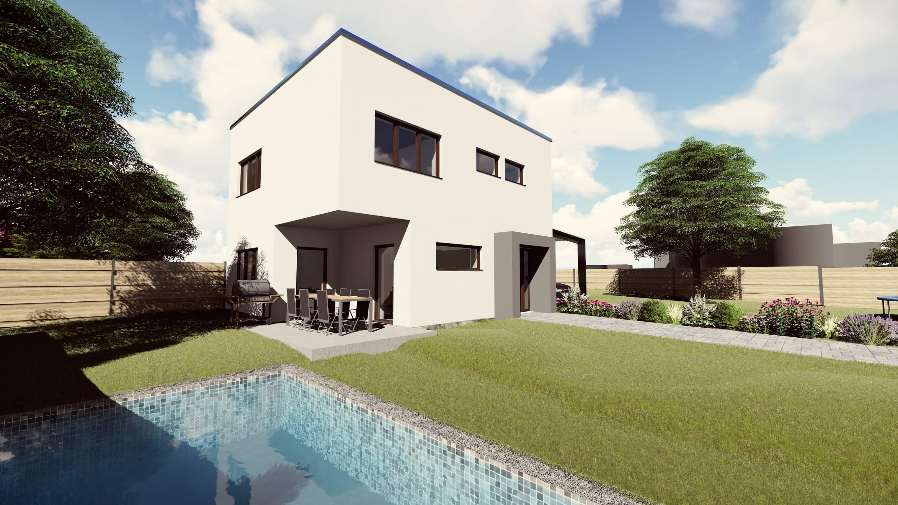 Novostavba dvojdomu v Oldřišově