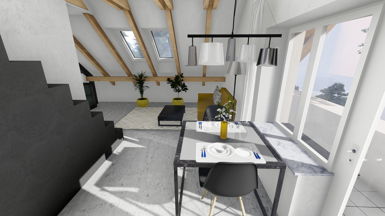 Návrh interiéru mezonetového bytu